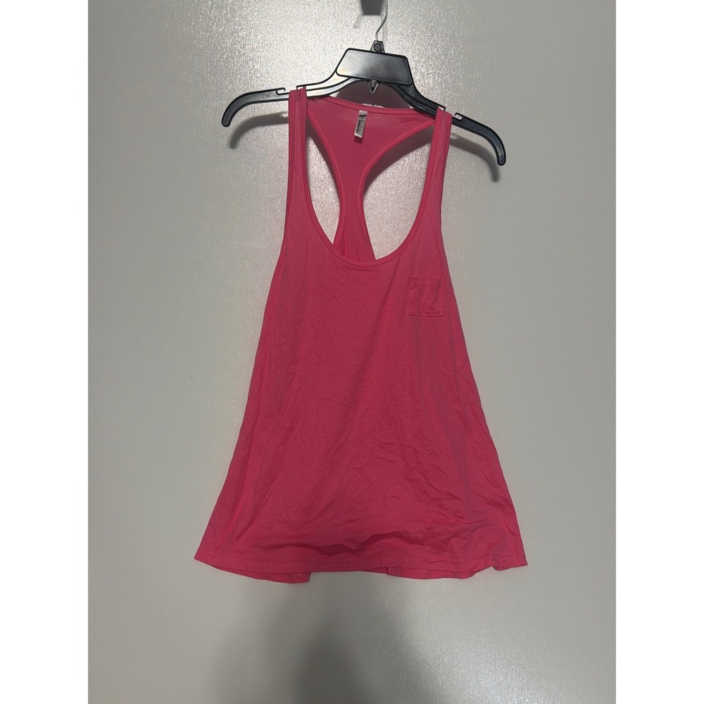 Soffe Junior Pink Racerback Tank Top 100% Combed Cotton Size Large Pocket Logo